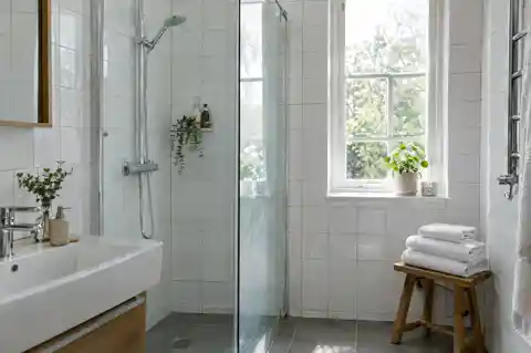 Bagno pulito con luce naturale