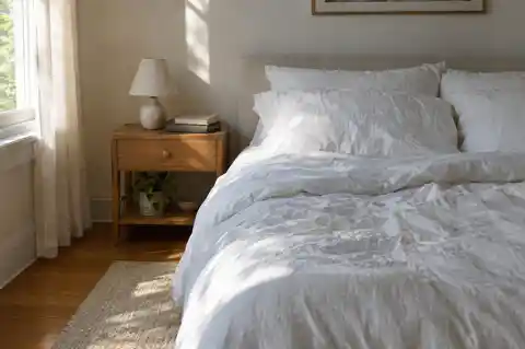 Camera da letto ordinata e luminosa